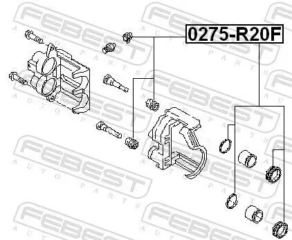 Reparatursatz, Bremssattel Vorderachse FEBEST 0275-R20F Bild Reparatursatz, Bremssattel Vorderachse FEBEST 0275-R20F