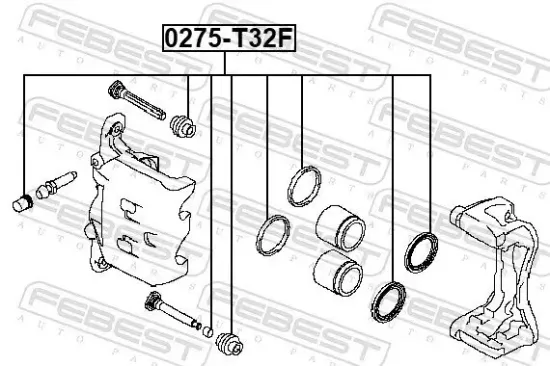 Reparatursatz, Bremssattel Vorderachse FEBEST 0275-T32F Bild Reparatursatz, Bremssattel Vorderachse FEBEST 0275-T32F