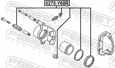 Reparatursatz, Bremssattel Hinterachse FEBEST 0275-Y60R Bild Reparatursatz, Bremssattel Hinterachse FEBEST 0275-Y60R