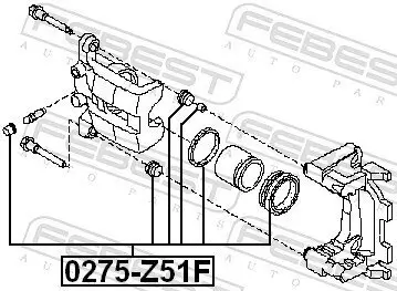 Reparatursatz, Bremssattel Hinterachse FEBEST 0275-Z51F Bild Reparatursatz, Bremssattel Hinterachse FEBEST 0275-Z51F