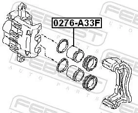 Kolben, Bremssattel FEBEST 0276-A33F Bild Kolben, Bremssattel FEBEST 0276-A33F