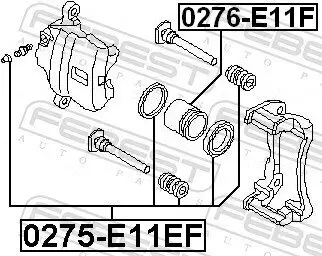 Kolben, Bremssattel Vorderachse FEBEST 0276-E11F Bild Kolben, Bremssattel Vorderachse FEBEST 0276-E11F