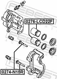 Kolben, Bremssattel FEBEST 0276-LCD22F Bild Kolben, Bremssattel FEBEST 0276-LCD22F