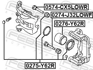 Kolben, Bremssattel FEBEST 0276-Y62R Bild Kolben, Bremssattel FEBEST 0276-Y62R