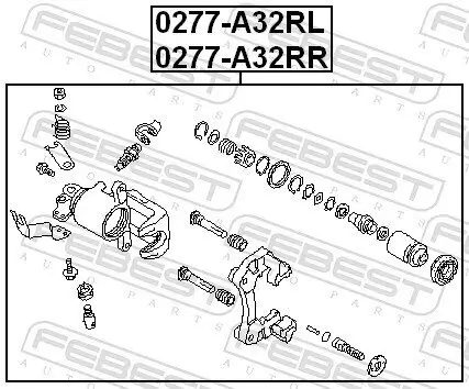 Bremssattel Hinterachse links FEBEST 0277-A32RL Bild Bremssattel Hinterachse links FEBEST 0277-A32RL