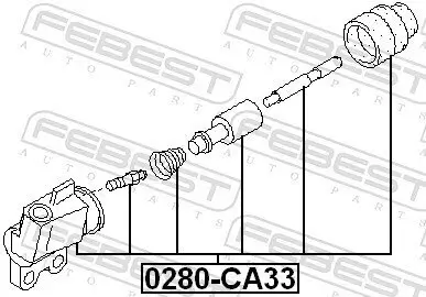 Nehmerzylinder, Kupplung FEBEST 0280-A33 Bild Nehmerzylinder, Kupplung FEBEST 0280-A33