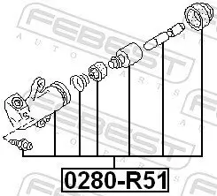 Nehmerzylinder, Kupplung FEBEST 0280-R51 Bild Nehmerzylinder, Kupplung FEBEST 0280-R51