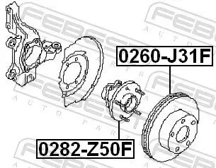 Radnabe Vorderachse FEBEST 0282-Z50F Bild Radnabe Vorderachse FEBEST 0282-Z50F