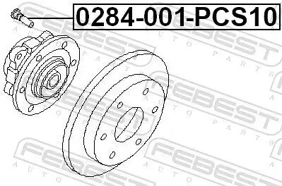 Radbolzen FEBEST 0284-001-PCS10 Bild Radbolzen FEBEST 0284-001-PCS10