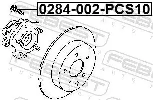 Radbolzen FEBEST 0284-002-PCS10 Bild Radbolzen FEBEST 0284-002-PCS10