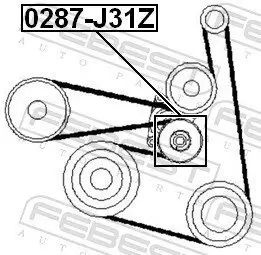 Spannrolle, Keilrippenriemen FEBEST 0287-J31Z Bild Spannrolle, Keilrippenriemen FEBEST 0287-J31Z