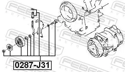Spannrolle, Keilrippenriemen FEBEST 0287-J31 Bild Spannrolle, Keilrippenriemen FEBEST 0287-J31