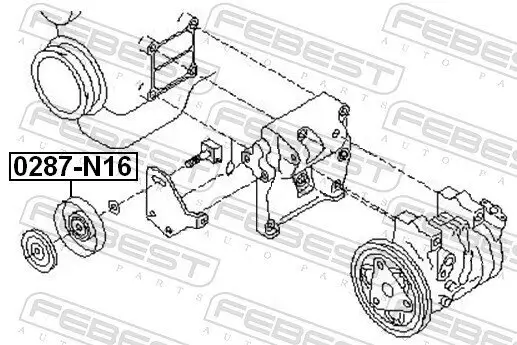 Spannrolle, Keilrippenriemen FEBEST 0287-N16 Bild Spannrolle, Keilrippenriemen FEBEST 0287-N16