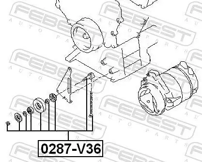 Spannrolle, Keilrippenriemen FEBEST 0287-V36 Bild Spannrolle, Keilrippenriemen FEBEST 0287-V36