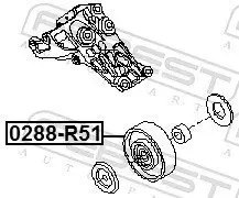 Umlenk-/Führungsrolle, Keilrippenriemen FEBEST 0288-R51 Bild Umlenk-/Führungsrolle, Keilrippenriemen FEBEST 0288-R51