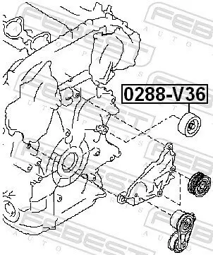 Umlenk-/Führungsrolle, Keilrippenriemen FEBEST 0288-V36 Bild Umlenk-/Führungsrolle, Keilrippenriemen FEBEST 0288-V36