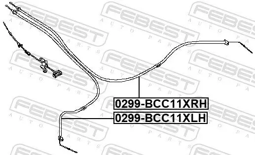 Seilzug, Feststellbremse hinten rechts FEBEST 0299-BCC11XRH Bild Seilzug, Feststellbremse hinten rechts FEBEST 0299-BCC11XRH