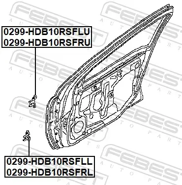 Türscharnier vorne links oben FEBEST 0299-HDB10RSFLU Bild Türscharnier vorne links oben FEBEST 0299-HDB10RSFLU