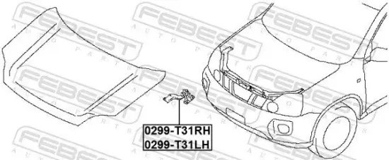 Scharnier, Motorhaube FEBEST 0299-T31LH Bild Scharnier, Motorhaube FEBEST 0299-T31LH