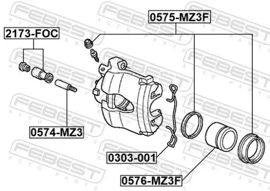 Feder, Scheibenbremsbelag FEBEST 0303-001 Bild Feder, Scheibenbremsbelag FEBEST 0303-001