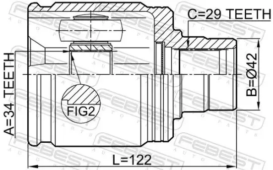 Gelenksatz, Antriebswelle FEBEST 0311-ACC22RH Bild Gelenksatz, Antriebswelle FEBEST 0311-ACC22RH