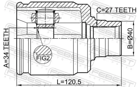 Gelenksatz, Antriebswelle getriebeseitig Vorderachse rechts FEBEST 0311-CL20RH Bild Gelenksatz, Antriebswelle getriebeseitig Vorderachse rechts FEBEST 0311-CL20RH