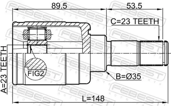 Gelenksatz, Antriebswelle getriebeseitig Hinterachse FEBEST 0311-HRV4WDLH Bild Gelenksatz, Antriebswelle getriebeseitig Hinterachse FEBEST 0311-HRV4WDLH