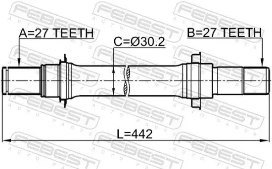 Antriebswelle Vorderachse rechts FEBEST 0312-CL7ATRH Bild Antriebswelle Vorderachse rechts FEBEST 0312-CL7ATRH