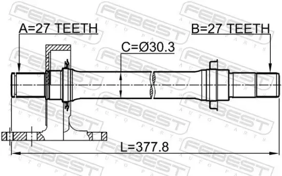 Antriebswelle Vorderachse rechts FEBEST 0312-CRVMTRH Bild Antriebswelle Vorderachse rechts FEBEST 0312-CRVMTRH