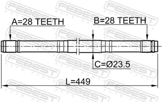 Antriebswelle Vorderachse rechts FEBEST 0312-EK3RH Bild Antriebswelle Vorderachse rechts FEBEST 0312-EK3RH