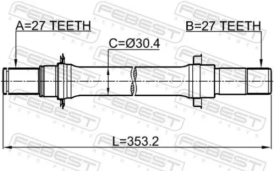 Antriebswelle Vorderachse links FEBEST 0312-HRVMTLH Bild Antriebswelle Vorderachse links FEBEST 0312-HRVMTLH
