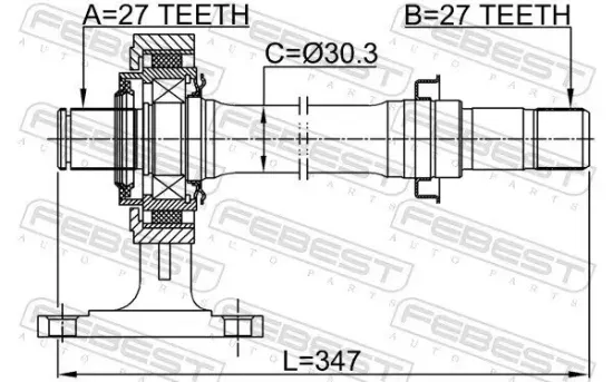 Antriebswelle Vorderachse rechts FEBEST 0312-LX15RH Bild Antriebswelle Vorderachse rechts FEBEST 0312-LX15RH