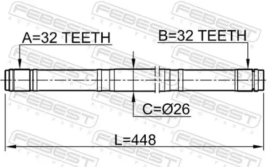 Antriebswelle Vorderachse rechts FEBEST 0312-RD1RH Bild Antriebswelle Vorderachse rechts FEBEST 0312-RD1RH