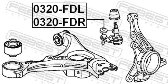 Trag-/Führungsgelenk Vorderachse rechts FEBEST 0320-FDR Bild Trag-/Führungsgelenk Vorderachse rechts FEBEST 0320-FDR