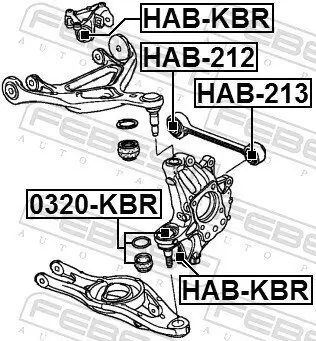 Trag-/Führungsgelenk Hinterachse FEBEST 0320-KBR Bild Trag-/Führungsgelenk Hinterachse FEBEST 0320-KBR