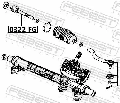 Axialgelenk, Spurstange Vorderachse FEBEST 0322-FG Bild Axialgelenk, Spurstange Vorderachse FEBEST 0322-FG