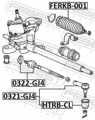 Axialgelenk, Spurstange Vorderachse FEBEST 0322-GJ4 Bild Axialgelenk, Spurstange Vorderachse FEBEST 0322-GJ4