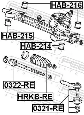 Axialgelenk, Spurstange Vorderachse FEBEST 0322-RE Bild Axialgelenk, Spurstange Vorderachse FEBEST 0322-RE