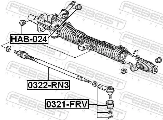 Axialgelenk, Spurstange Vorderachse FEBEST 0322-RN3 Bild Axialgelenk, Spurstange Vorderachse FEBEST 0322-RN3