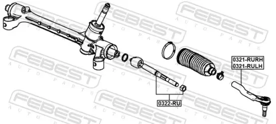 Axialgelenk, Spurstange Vorderachse FEBEST 0322-RU Bild Axialgelenk, Spurstange Vorderachse FEBEST 0322-RU