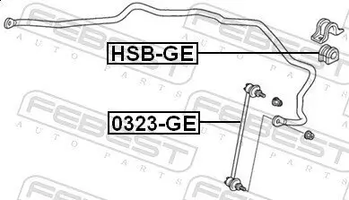 Stange/Strebe, Stabilisator Vorderachse FEBEST 0323-GE Bild Stange/Strebe, Stabilisator Vorderachse FEBEST 0323-GE