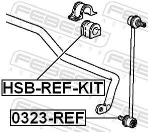 Stange/Strebe, Stabilisator Vorderachse FEBEST 0323-REF Bild Stange/Strebe, Stabilisator Vorderachse FEBEST 0323-REF