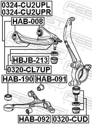 Lenker, Radaufhängung vorne links FEBEST 0324-CU2UPL Bild Lenker, Radaufhängung vorne links FEBEST 0324-CU2UPL