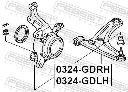 Lenker, Radaufhängung vorne rechts FEBEST 0324-GDRH Bild Lenker, Radaufhängung vorne rechts FEBEST 0324-GDRH