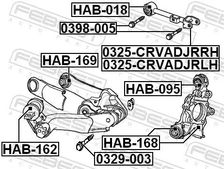 Lenker, Radaufhängung Hinterachse oben rechts FEBEST 0325-CRVADJRRH Bild Lenker, Radaufhängung Hinterachse oben rechts FEBEST 0325-CRVADJRRH