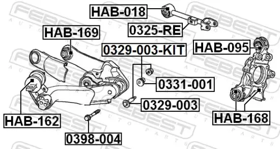 Sturzkorrekturschraubensatz FEBEST 0329-003-KIT Bild Sturzkorrekturschraubensatz FEBEST 0329-003-KIT