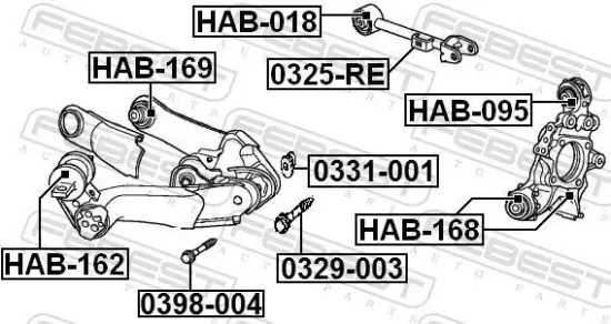 Sturzkorrekturschraube FEBEST 0329-003 Bild Sturzkorrekturschraube FEBEST 0329-003