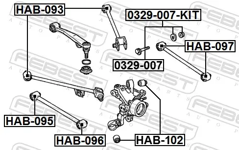 Sturzkorrekturschraubensatz FEBEST 0329-007-KIT Bild Sturzkorrekturschraubensatz FEBEST 0329-007-KIT