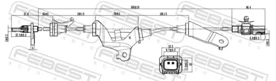 Sensor, Raddrehzahl Vorderachse rechts FEBEST 03606-004 Bild Sensor, Raddrehzahl Vorderachse rechts FEBEST 03606-004