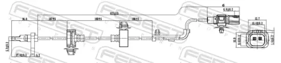 Sensor, Raddrehzahl Vorderachse rechts FEBEST 03606-008 Bild Sensor, Raddrehzahl Vorderachse rechts FEBEST 03606-008